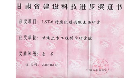 2009甘肃省建设科技进步一等奖